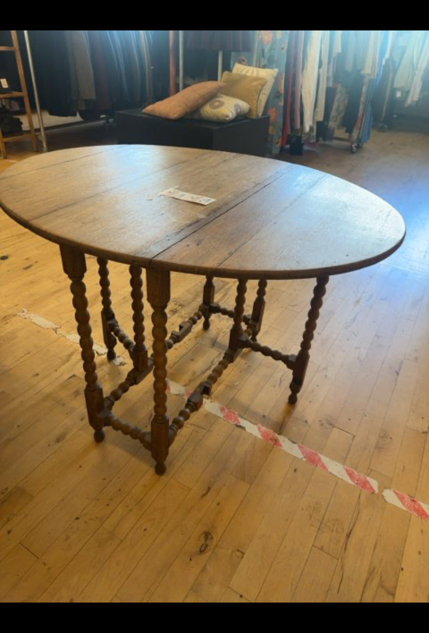 Engelsk klapbord - barokstil, egetræ